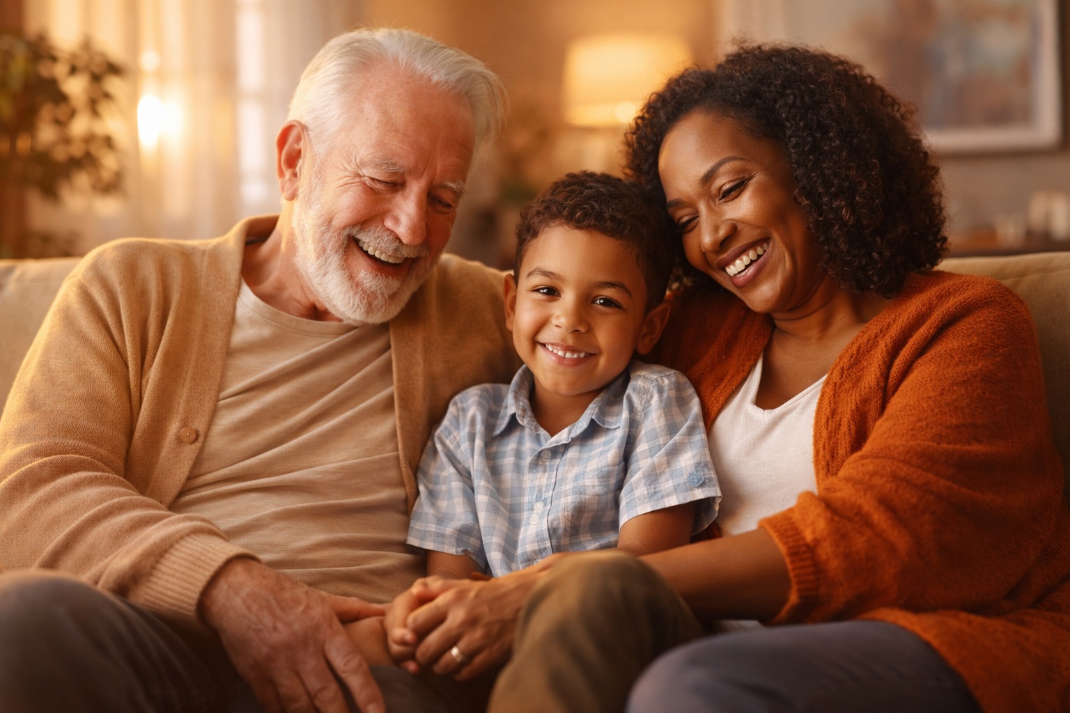 Family sharing a warm moment together